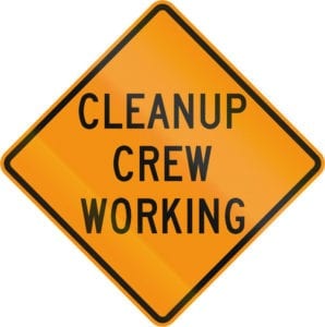 Disaster Restoration Clean Up Crew Working