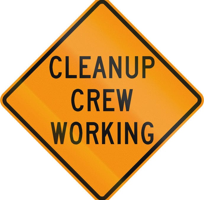Disaster Restoration Clean Up Crew Working